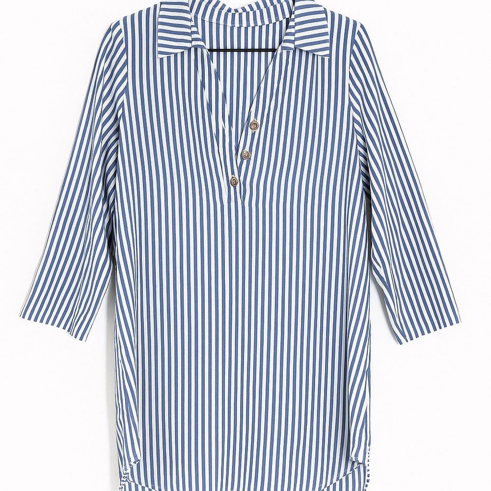 Cupshe Navy and White Striped Midi Dress